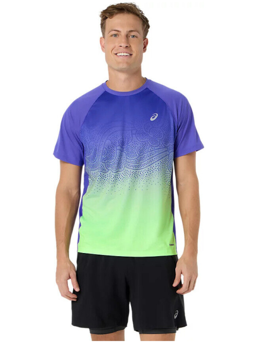 Asics Road Fade SS Top Cobalt Burst/Illuminate Green