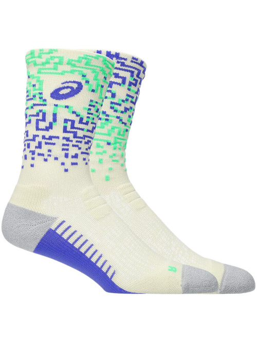 Asics Performance Run Crew Sock Ivory/Cobalt Burst/Vital Green