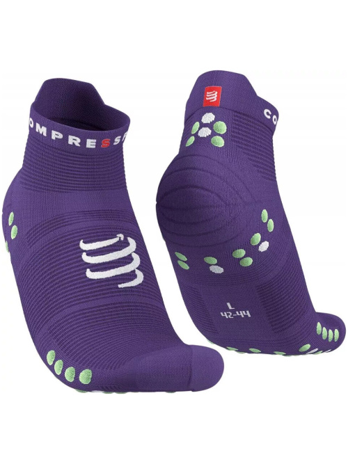 Compressport Pro Racing Socks V4.0 Run Low Purple/Paradise Green