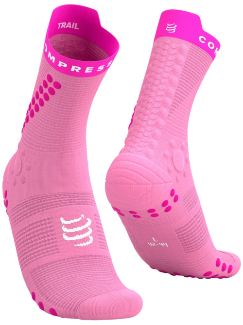 Compressport Pro Racing Socks V4.0 Trail Run High Begonia/Neon Pink