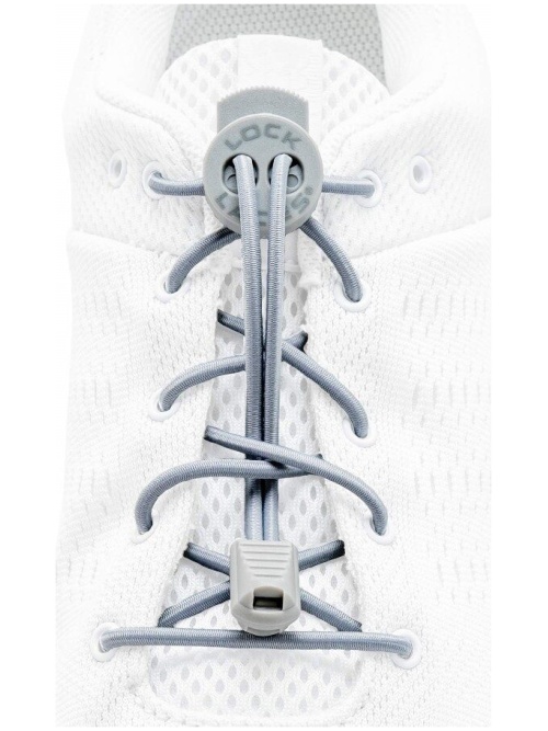 Lock Laces No-Tie Laces Solid Grey