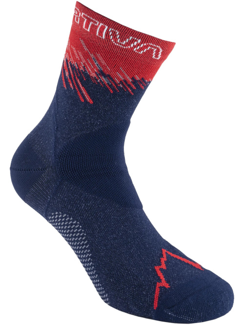 La Sportiva Ultra Running Socks Deep Sea/Cherry Tomato