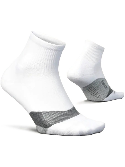 Feetures Elite Light Cushion Quarter Socks White