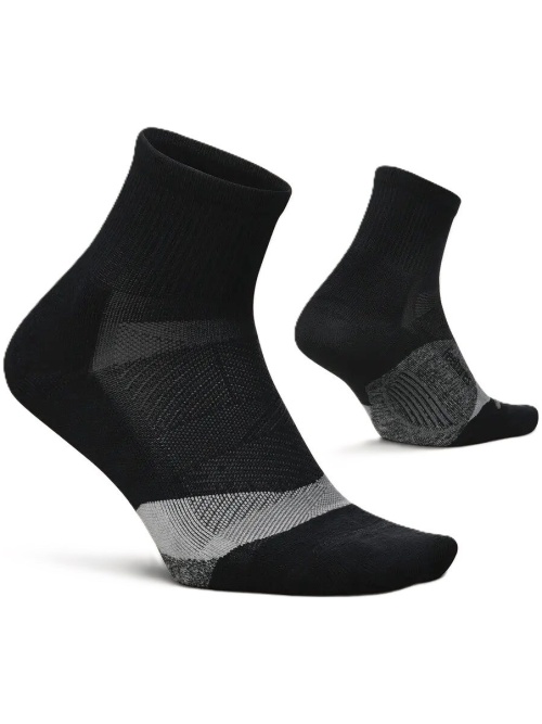 Feetures Elite Light Cushion Quarter Socks Black