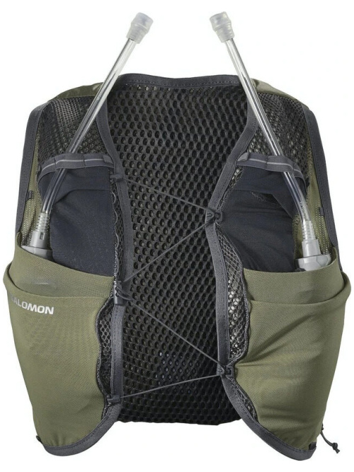 Salomon Active Skin 8 with Flasks Dusty Green/Ebony
