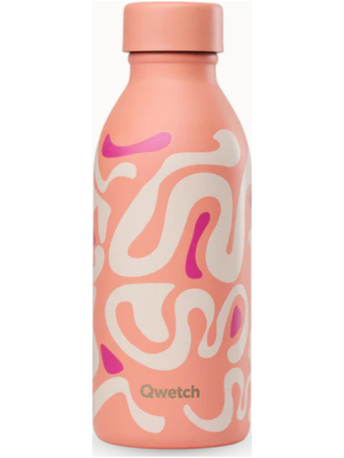 Qwetch Insulated Bottle Icon Waves 500ml Peach