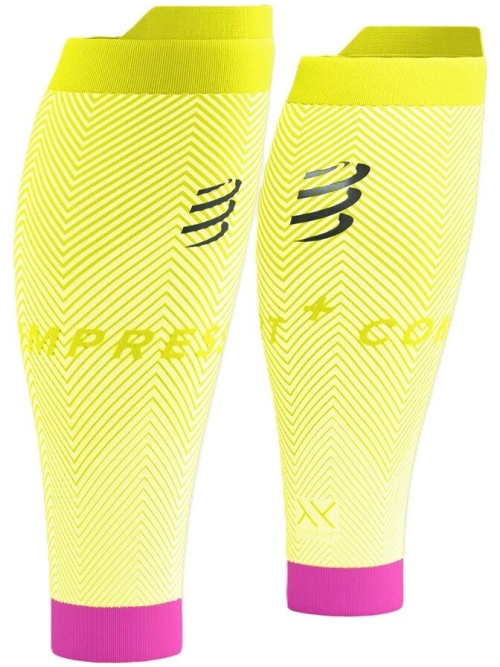 Compressport R2 Oxygen Calf Sleeves Safe Yellow