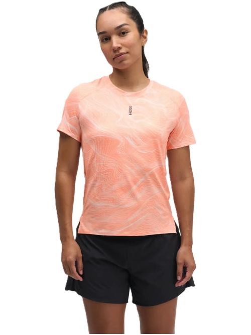 Hoka One One EveryRun Short Sleeve W Sunstone Prt