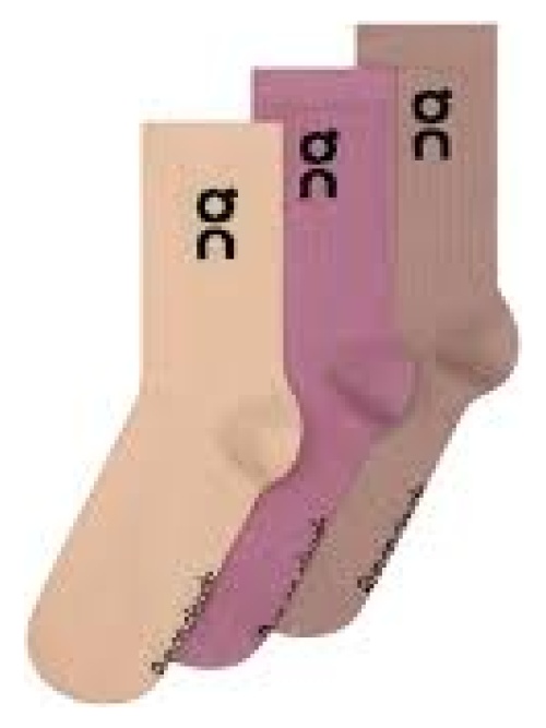 On Logo High Socks 3 Pairs Sherbet/Rhodonite