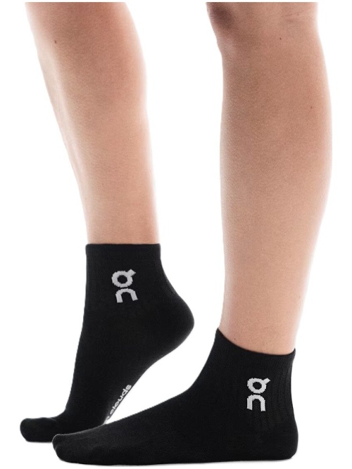 On Logo Mid Socks 3 Pairs Black
