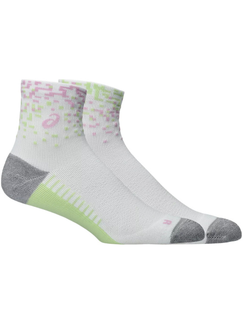 Asics Performance Run Quarter Sock White/Hazy Lilac/Glow Green