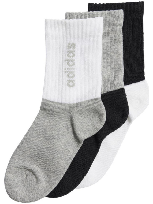 Adidas Linear Crew Socks Kids 3 Pairs Black/White/Grey