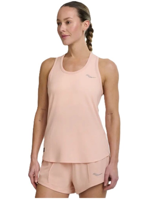Saucony Stopwatch Singlet Tank Top W Salmon Heather