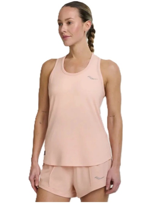 Saucony Stopwatch Singlet Tank Top W Salmon