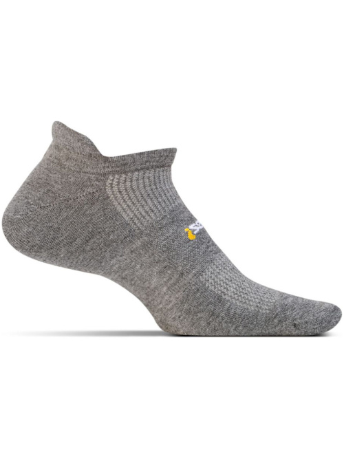 Feetures High Performance Cushion No Show Tab Heather Grey