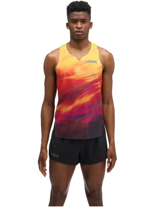 Hoka One One Race Day Singlet Hoka Citrus Prt