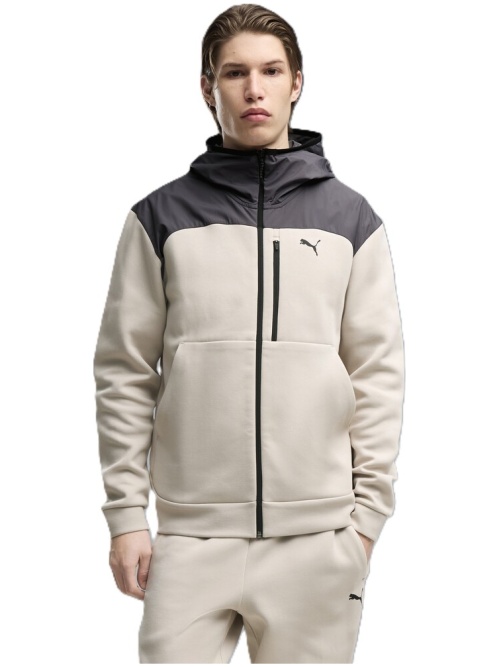Puma Pumateck Material Mix Full-Zip Hoodie Silver Fog