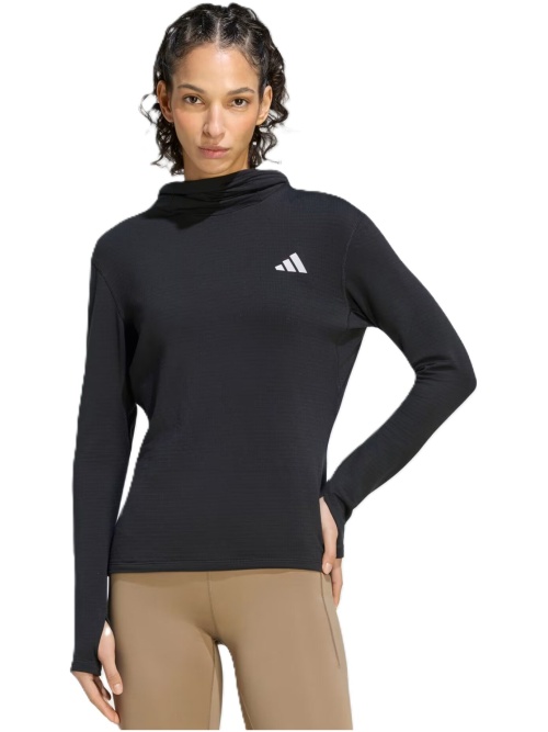 Adidas 365 Winterised Hooded Long Sleeve Hooded Track Top W Black