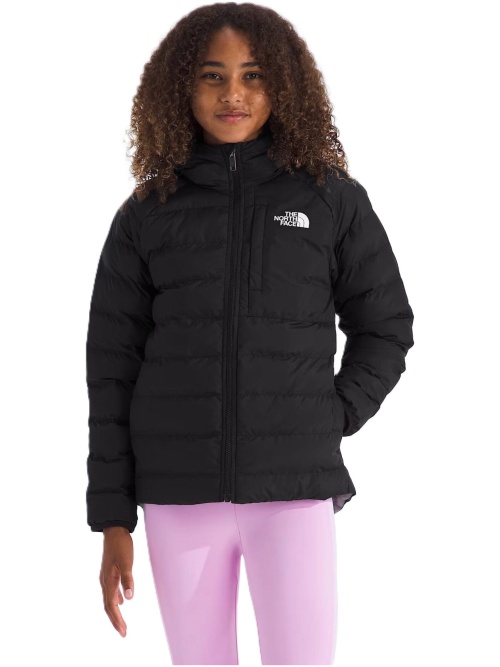 The North Face Girls' Reversible Perrito Hooded Jacket Black/Smoked Pearl
