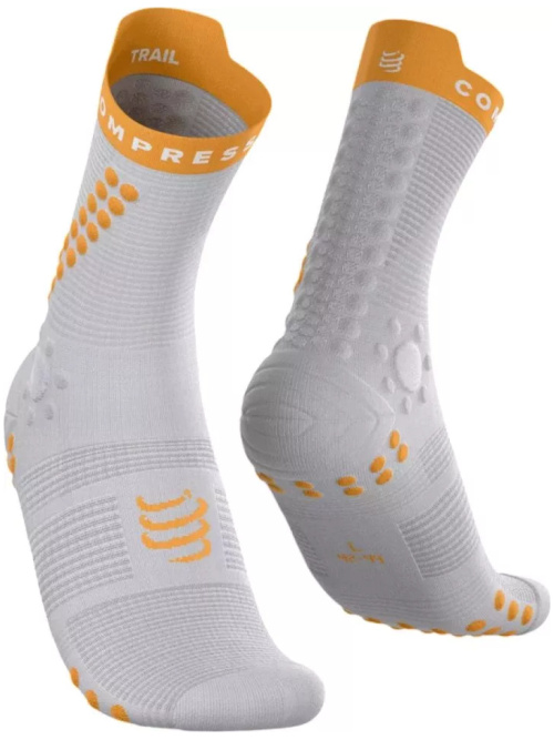 Compressport Pro Racing Socks V4.0 Trail Run High Gray Violet/Apricot