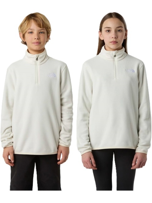 The North Face Teens' Glacier 1/4 Zip Fleece White Dune