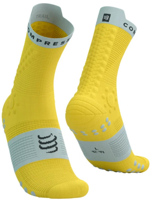 Compressport Pro Racing Socks V4.0 Trail Run High Maize/Dawn Blue